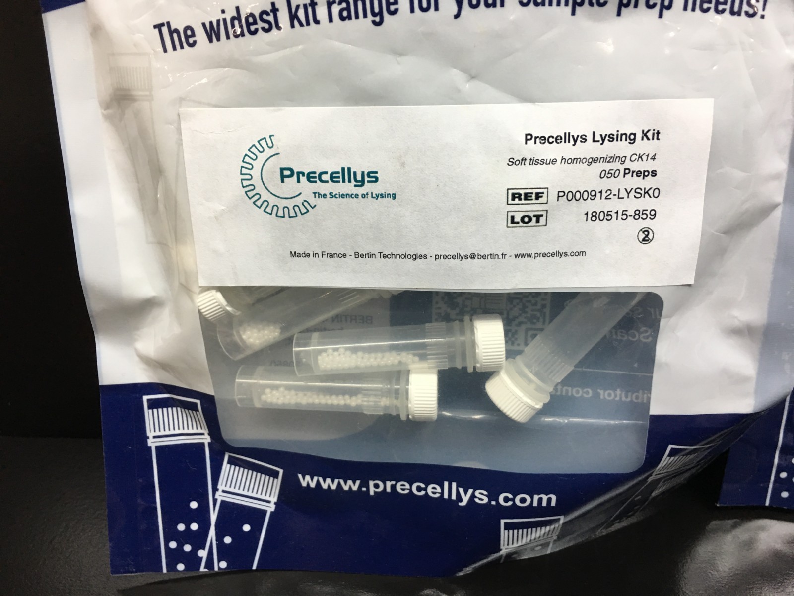 Precellys REF P000911-LYSKO-A CK28 CK14 P000912-LYSKO Lot 2 Preps
