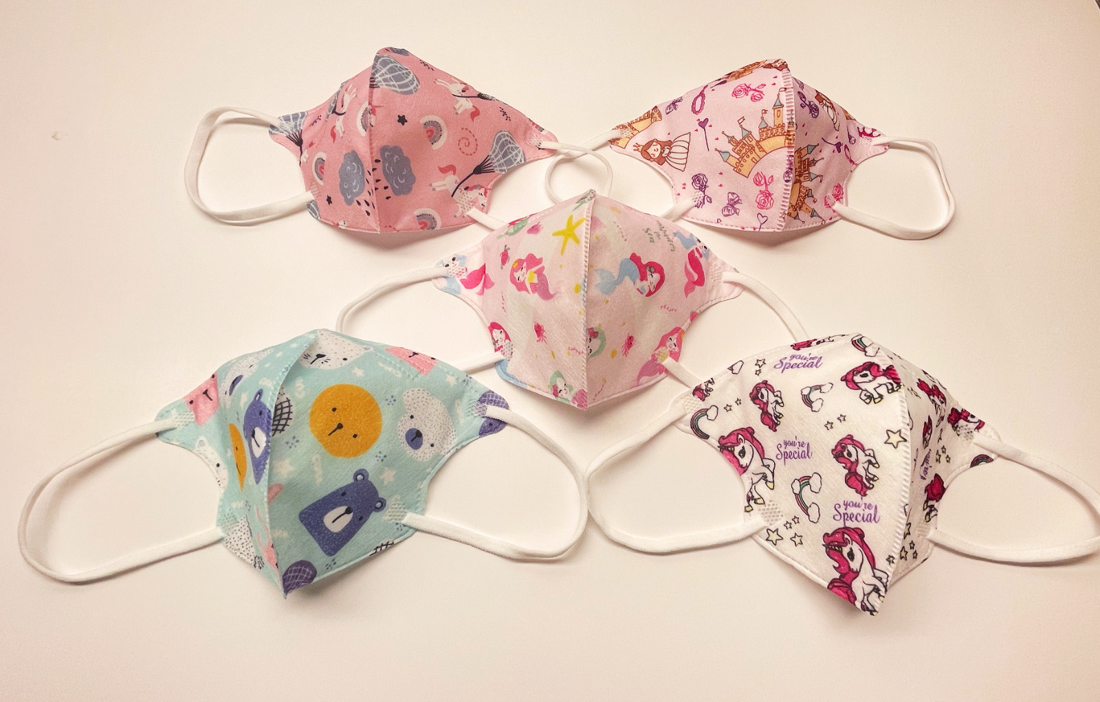 50Pcs Cartoon Kids BFE 95% Protective 4 Layer Disposable Face Mask For Boy Girls