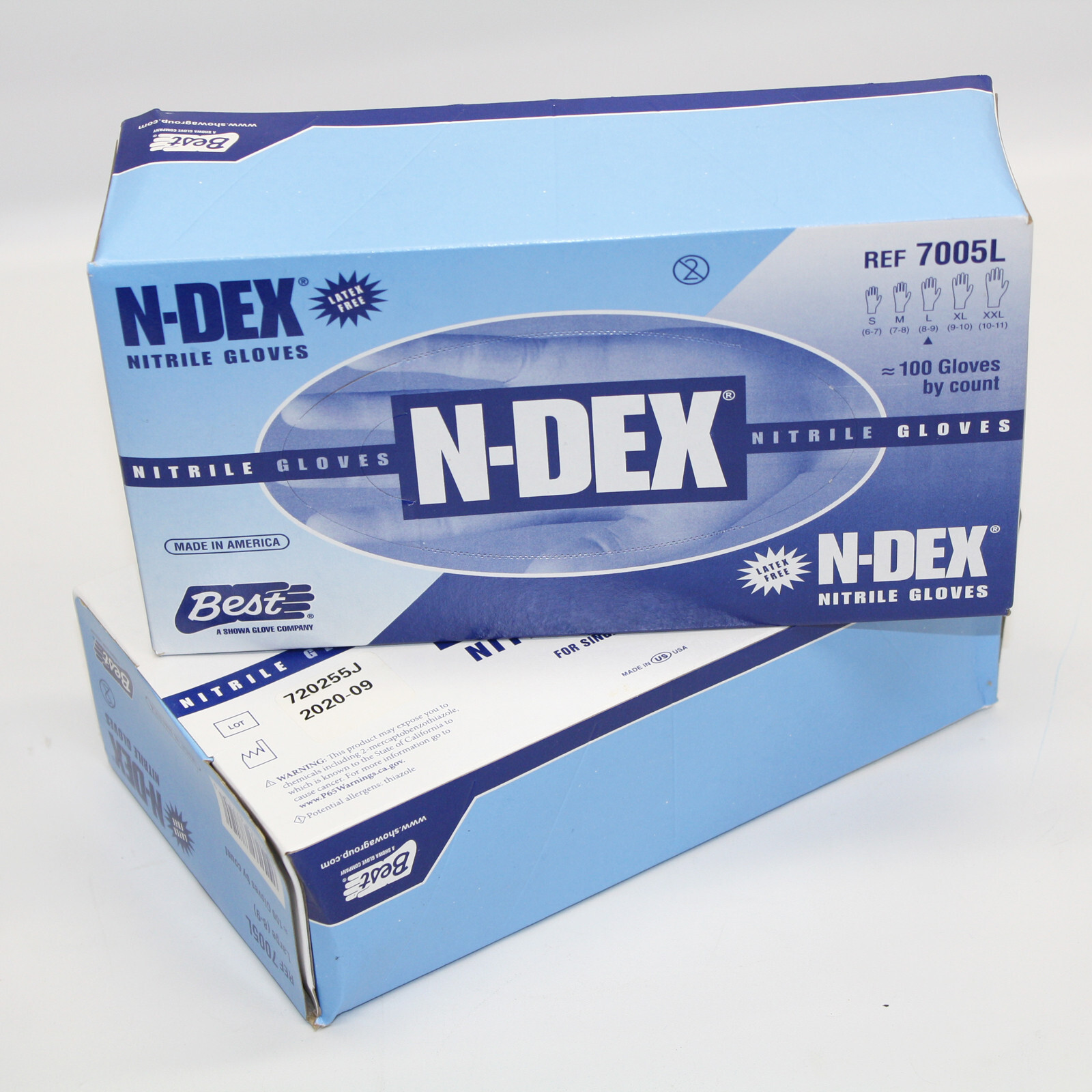 Made in USA 200ct Nitrile Disposable Gloves 4 mil Large Size 8-9 Latex Free
