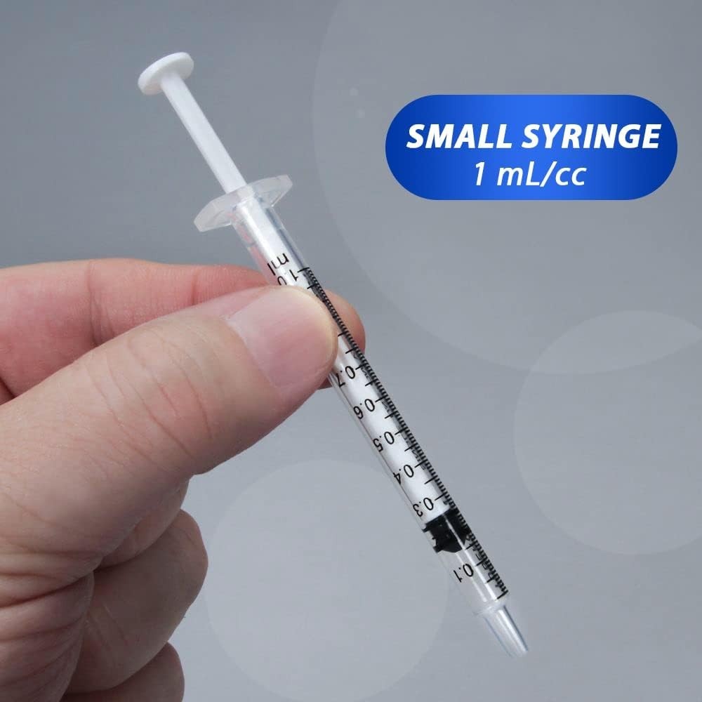 Paquete de 100 jeringas de 1 ml con tapas, jeringa de 1 cc