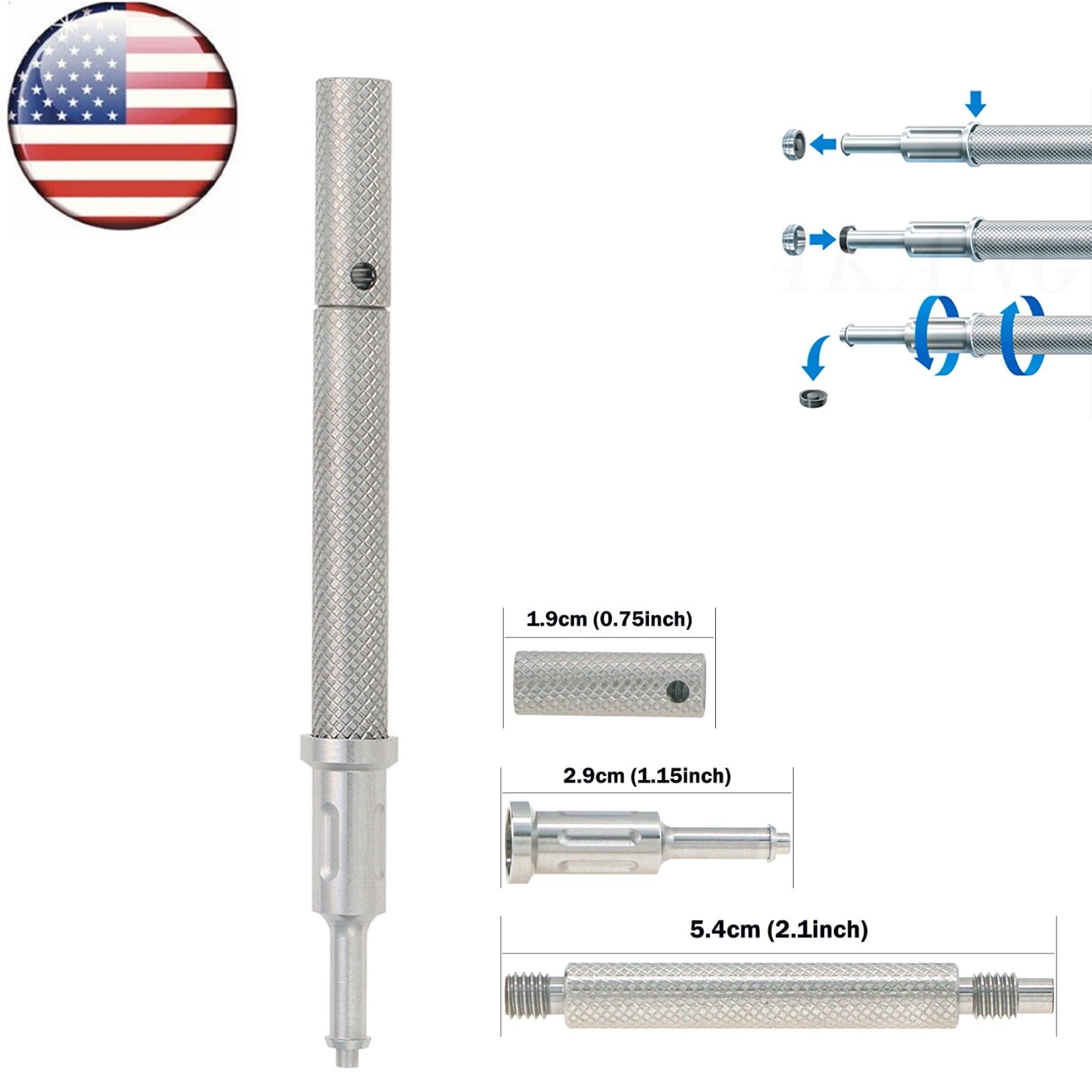 US Dental Overdenture Locator Core Tool Retention Male Caps For Abutment Inserts