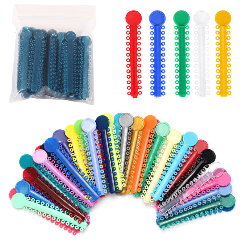 Dental Orthodontic Braces Ligature Ties Elastic Rubber Bands 43 Color 1040Pcs
