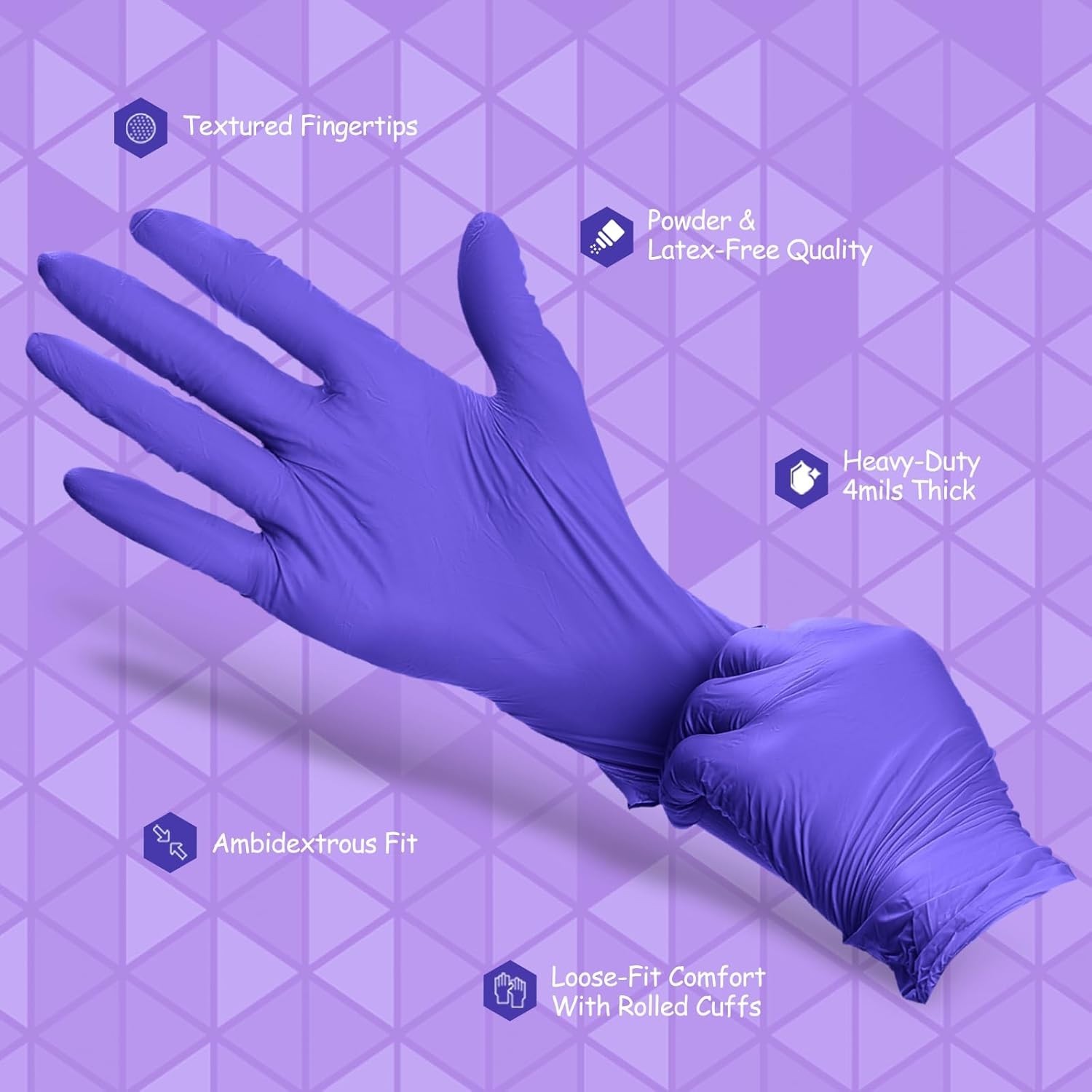 Ambidextrous PElPU Nitrile Gloves, 100 Count – Food Safe, Latex-Free Convenience