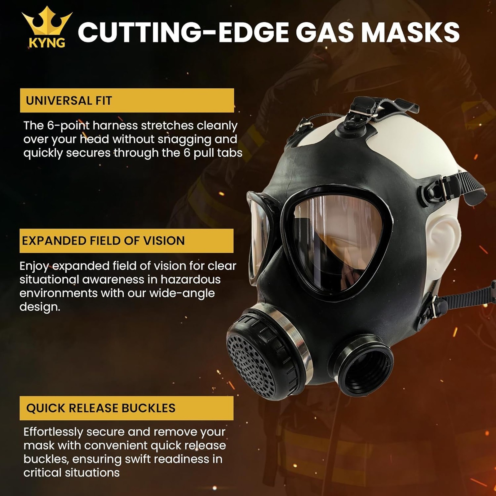 Gas Mask Respirator CBRN Face Mask Tactical Emergency Prep Paintball Halloween