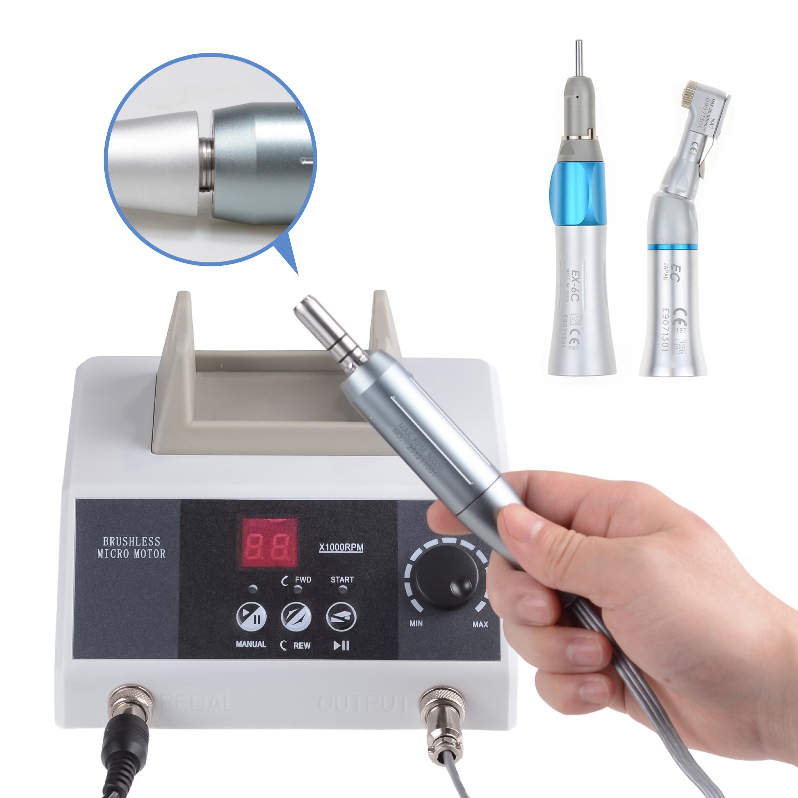 Dental Brushless Electric Micro Motor Polishing Machine+50K RPM E-type Handpiece
