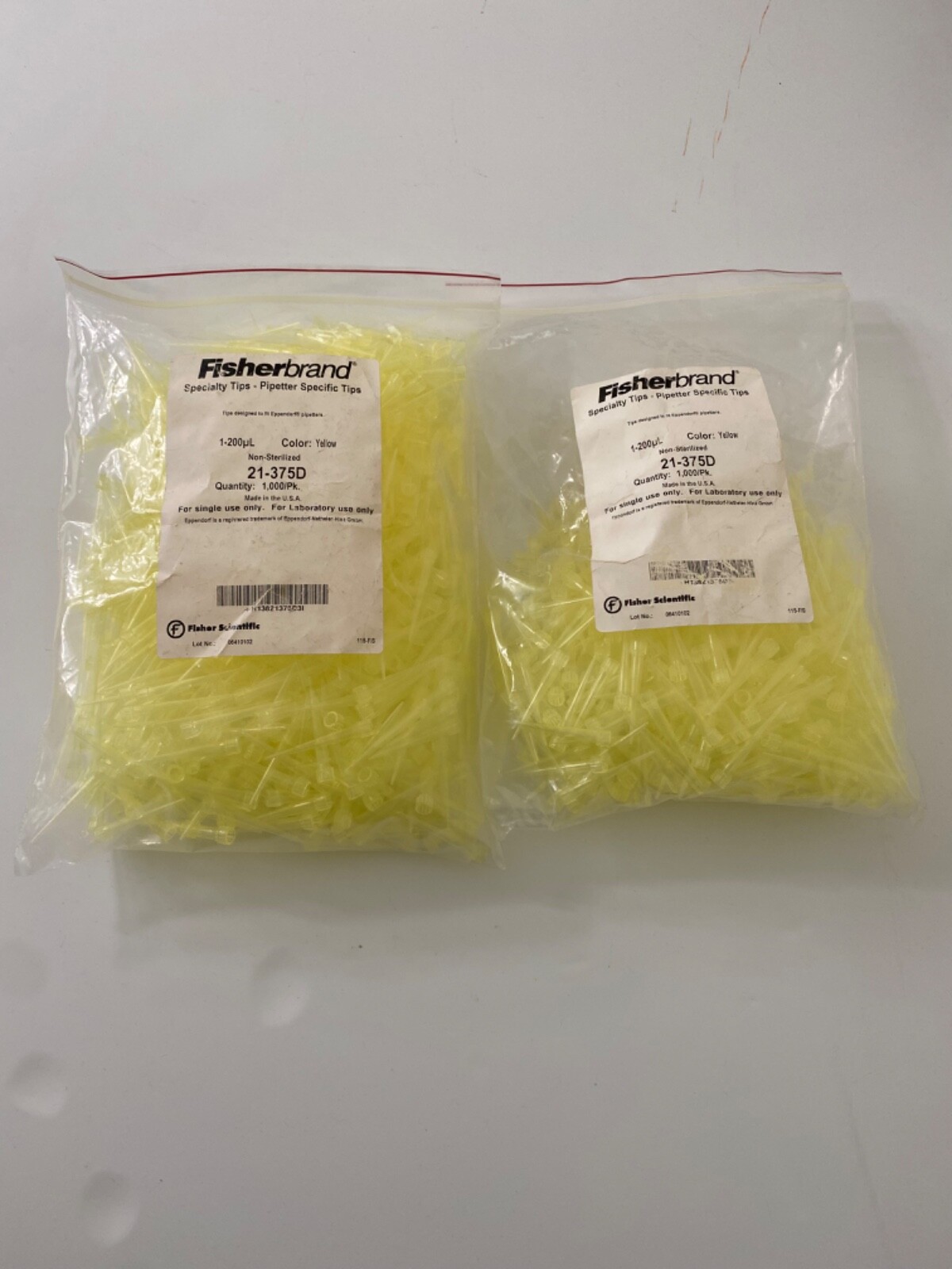 Fisher Scientific Yellow 1-200uL Special Tip 21-375D 1500 Tips