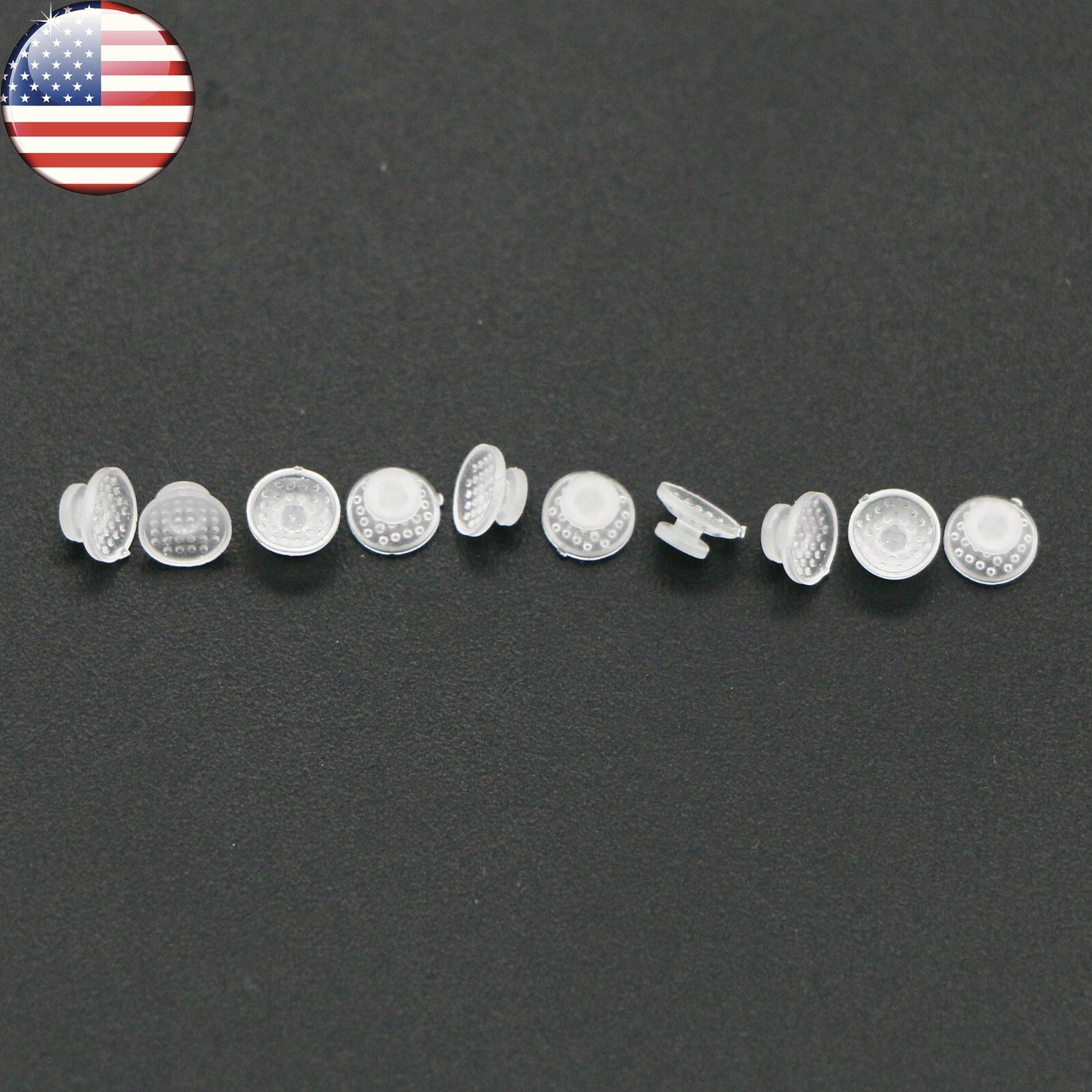 US 100 Pcs Dental Orthodontic Ceramic Lingual Button Bondable Round Base Clear